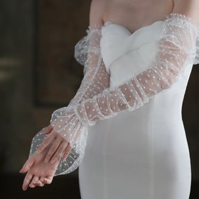 Pearl Tulle Opera Bridal Gloves