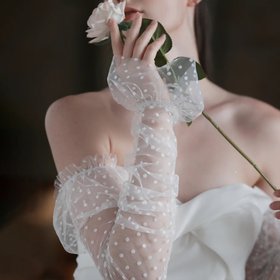 Pearl Tulle Opera Bridal Gloves