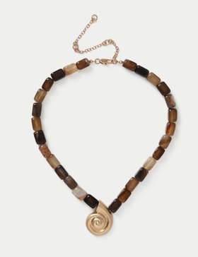 Natural Stone Shell Pendant Necklace