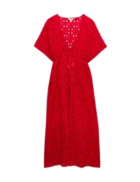 Pure Cotton Cutwork Detail Maxi Kaftan