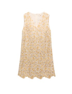 Cotton Blend Crochet Mini Swing Dress