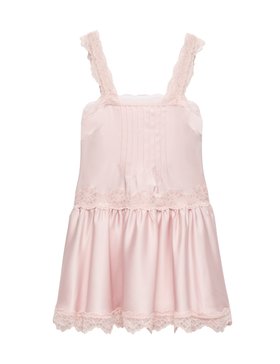 Satin Lace Insert Mini Skater Dress