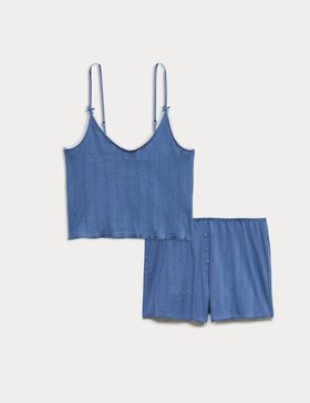 Pure Cotton Pointelle Cami Pyjama Top