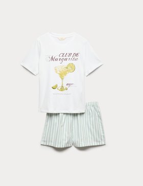 Cotton Rich Printed Shortie Set