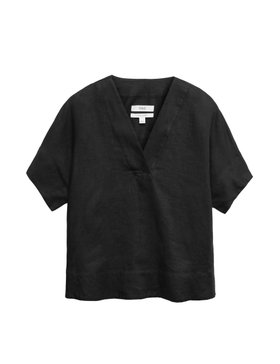 Pure Linen V-Neck Popover Top