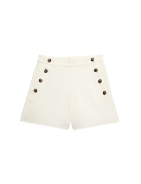 Lyocell Rich Button Detail Shorts