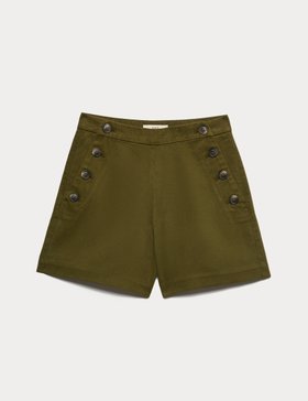 Lyocell Rich Button Detail Shorts