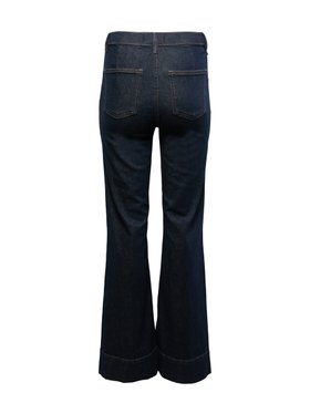 High Waisted Patch Pocket Flared Jeans