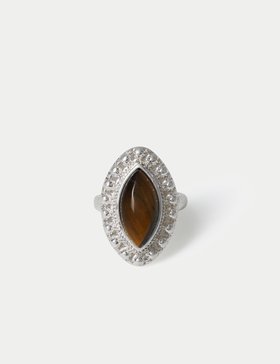 Natural Stone Diamond Shape Ring