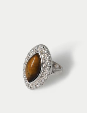 Natural Stone Diamond Shape Ring