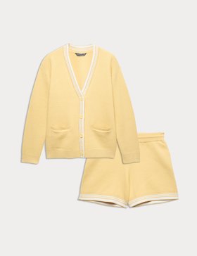 Knitted Relaxed Fit V Neck Cardigan