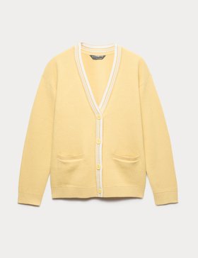 Knitted Relaxed Fit V Neck Cardigan