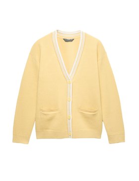 Knitted Relaxed Fit V Neck Cardigan