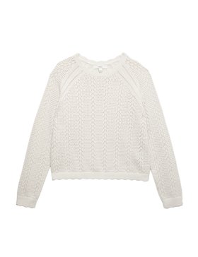 Cotton Rich Pointelle Scallop Edge Jumper