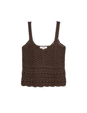 Cotton Rich Pointelle Scallop Edge Knitted Vest