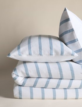 Pure Cotton Contrast Striped Waffle Bedding Set