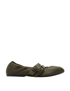 Satin Double Buckle Flat Mary Jane Ballet Pumps