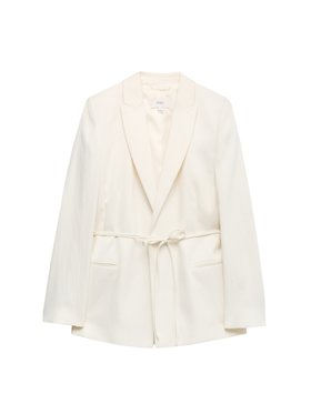 Tie Belted Blazer with Linen