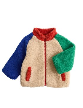 Borg Colour Block Funnel Neck Jacket (0-5 Yrs)
