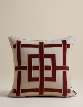 Pure Cotton Geometric AppliquÃ© Cushion