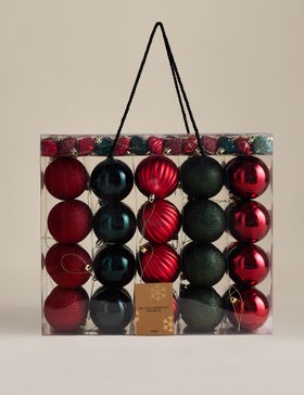 80 Pack Mix Shatterproof Baubles