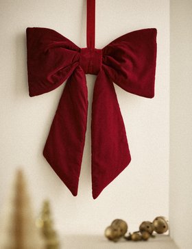 Velvet Hanging Bow Decoration