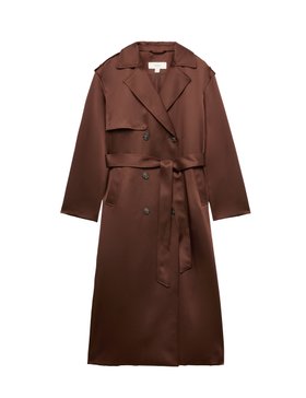 Satin Belted Trench Coat
