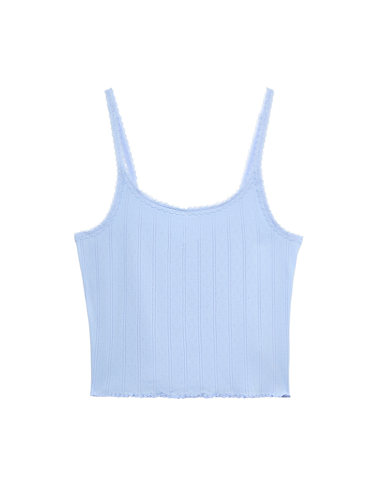 Pure Cotton Pointelle Lace Cami Pyjama Top