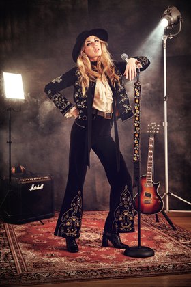 Smoke & Gold Black Embroidered Velvet Jacket