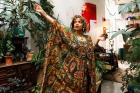 Magic Carpet Ride Collection Saffron Skies Kaftan Dress 3