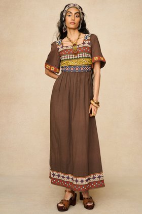 Brown Ember Folk Maxi Dress Magic Carpet Ride 1