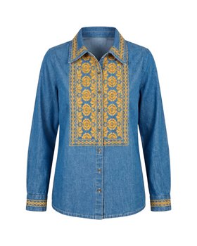 Sundance Blue Embroidered Denim Blouse