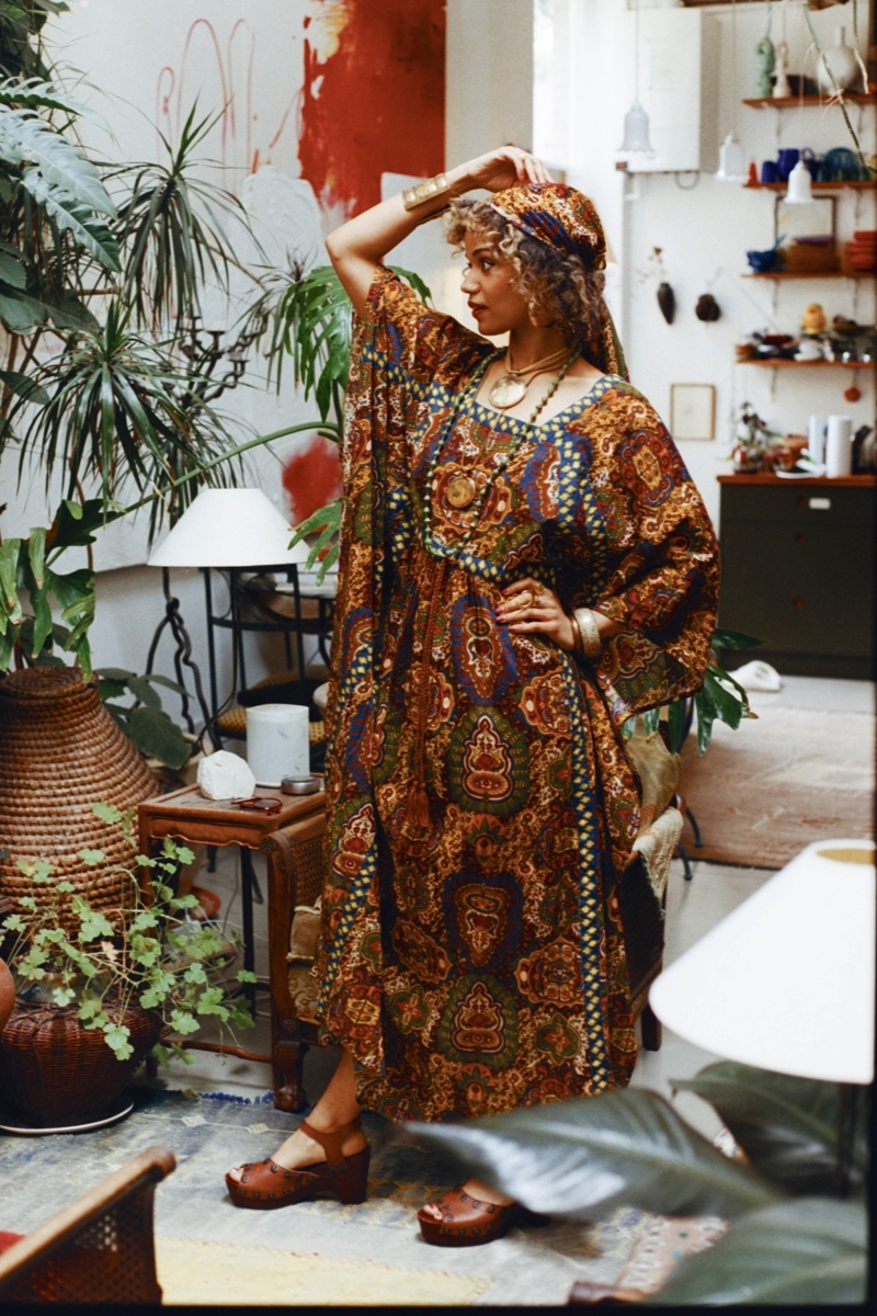 Magic Carpet Ride Collection Saffron Skies Kaftan Dress 5