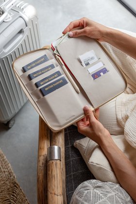 Stackers Oatmeal And Linen Family Passport Wallet