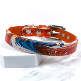 Paint Splatter Leather Dog Collar Petiquette