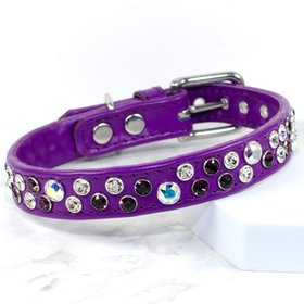 Purple Swarovski Dog Collar