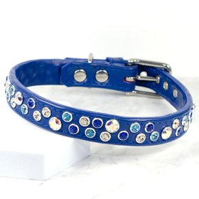 Blue Swarovski Dog Collar