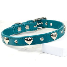 Heart Studded Rhinestone Dog Collar By Petiquette Collars