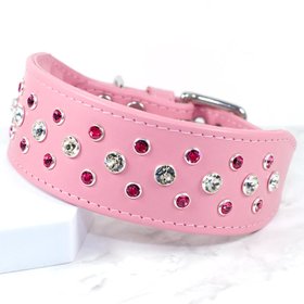 Razzle Dazzle Bespoke Whippet Collar Baby Pink Petiquette Collars