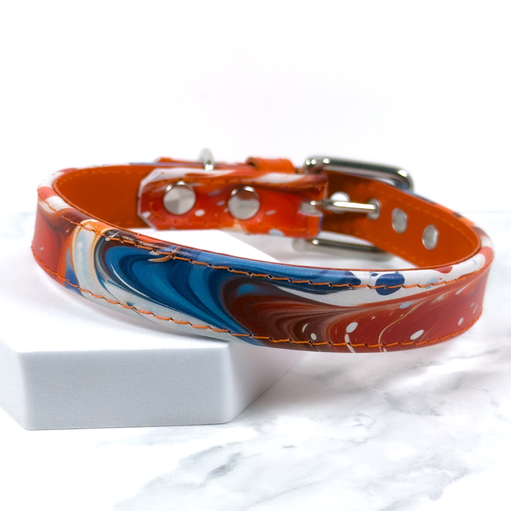 Paint Splatter Leather Dog Collar Petiquette