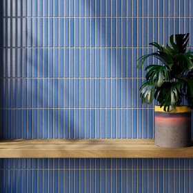 Kaji Border - Japanese Porcelain Wall Tile - Sapphire