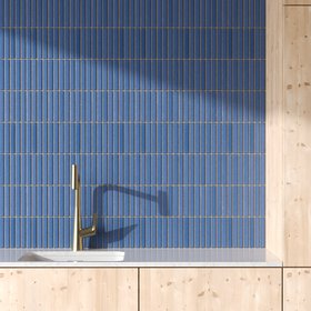 Kaji Border - Japanese Porcelain Wall Tile - Sapphire
