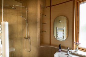 Kaji Border - Japanese Porcelain Wall Tile - Oat - Grain Silo Conversion
