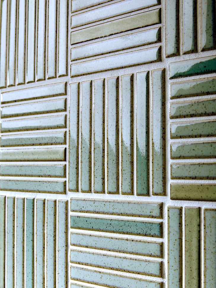 Yohen - Japanese Porcelain Wall Tile - Turquoise Green Mix