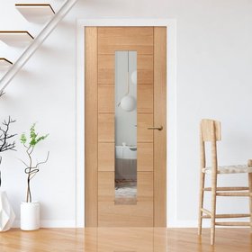 Oak Internal Fully Finished Pedrena 1 Light Clear Glass FD30 Fire Door