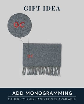 Black Virgin Wool Fringed Scarf