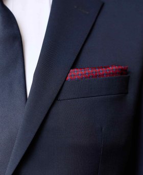 Red Chain Silk Pocket Square