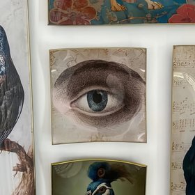 Decoupage Glass Dish Eye
