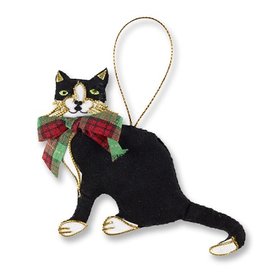 Cat & Tartan Bow Decoration