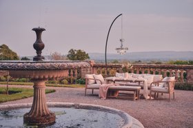Luxury Alfresco Dining Lydiard Light Wood & Beige 7 Seat Garden Dining Set